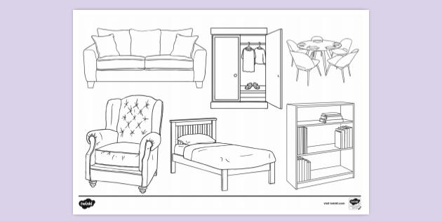 Household Furniture Coloring Pages