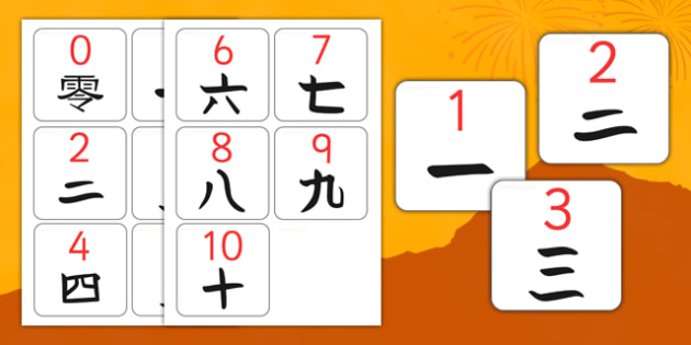 Free Chinese Mandarin 0 10 Number Flash Cards