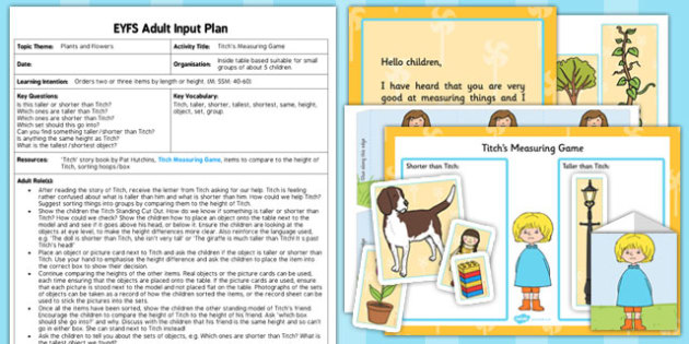 Eyfs Measuring Game To Support Teaching Titch Adult Input Plan And Resource