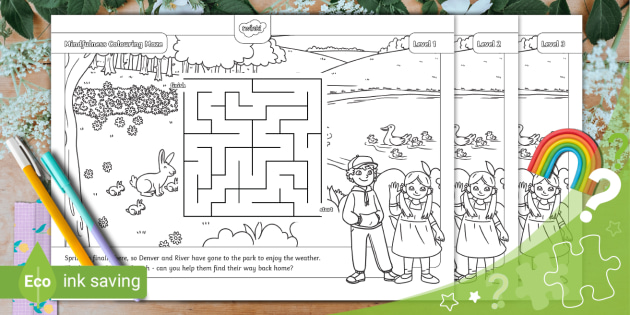 Spring Mindfulness Colouring Maze Bumper Pack