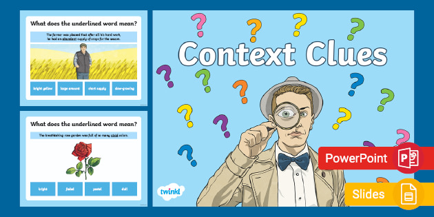 Giới thiệu với bạn một bộ PowerPoint về Context Clues hấp dẫn nhất dành cho các học sinh lớp 3-5! Đi kèm với hình ảnh và video giải thích chi tiết, bộ PowerPoint này sẽ giúp các học sinh định vị và hiểu rõ hơn về từ vựng trong Tiếng Anh.