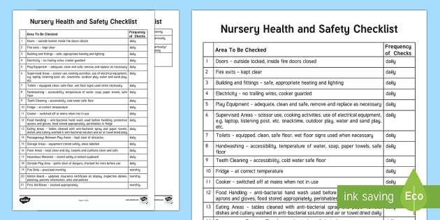 CfE C 131 Nursery Health and Safety Checklist_ver_1