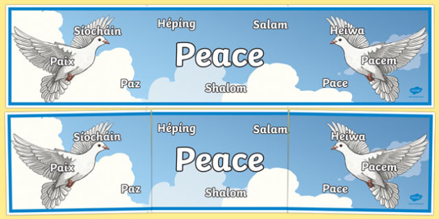 Peace in Different Languages Display Banner-Irish