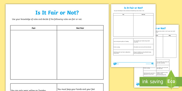 Is It Fair or Not? Differentiated Activity Sheets