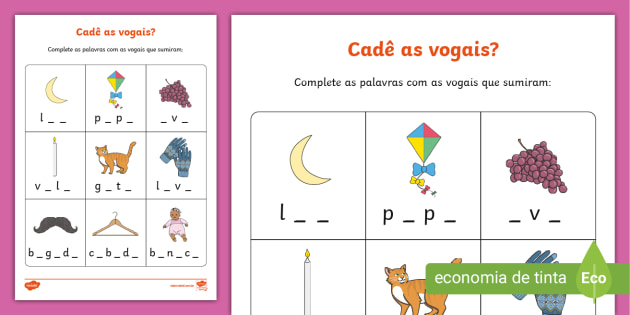 PALAVRAS QUE COMEÇAM COM VOGAIS / ALFABETIZAÇÃO / VOCABULÁRIO / EDUCAÇÃO  INFANTIL 