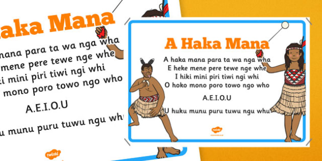 Māori Alphabet Song Display Poster A Haka Mana - nz, new zealand, Māori