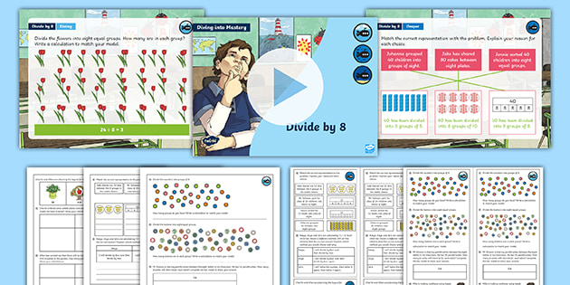 white rose maths supporting year 3 divide by 8