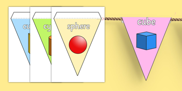 3D Shape Display Bunting - 3d Shape, Display Bunting, Display, Bunting