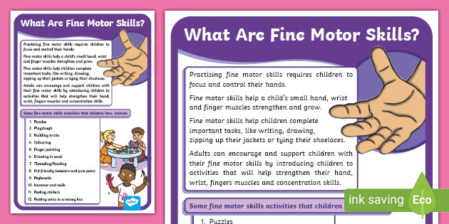 Fine Motor Skills Poster What Are Fine Motor Skills 