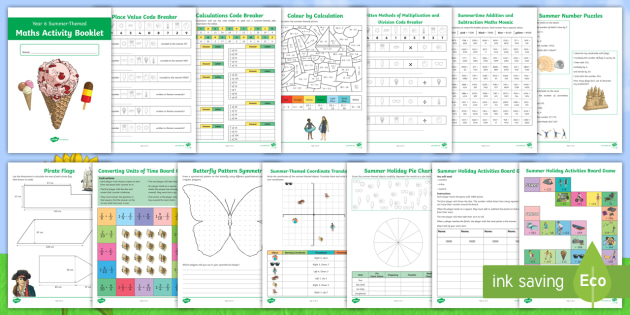 Year 6 Summer Themed Maths Home Learning Activity Booklet