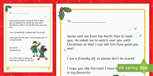 Elf　EYFS　Letter　(teacher　made)　Twinkl　Christmas　Arrival