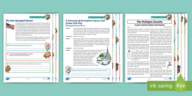 KS2 A Journey to America Focused Reading Skills Comprehension Pack