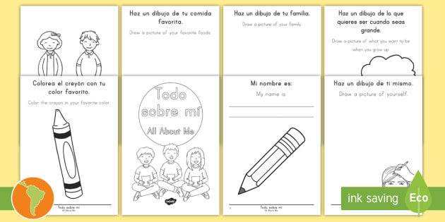 All About Me Booklet English/Spanish, Back to School, Beginning of School, all-about-me-booklet-english-spanish-back-to-school-beginning-of-school