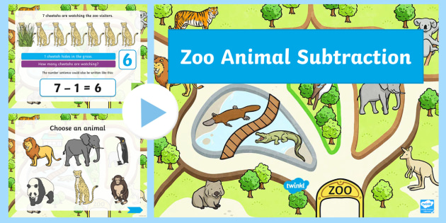 Zoo Animal Themed Subtraction PowerPoint - Minibeast Themed Subtraction