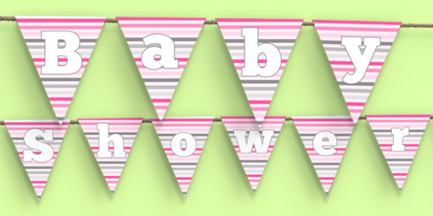 Bunting For A Baby Shower Pink Themed (teacher made)