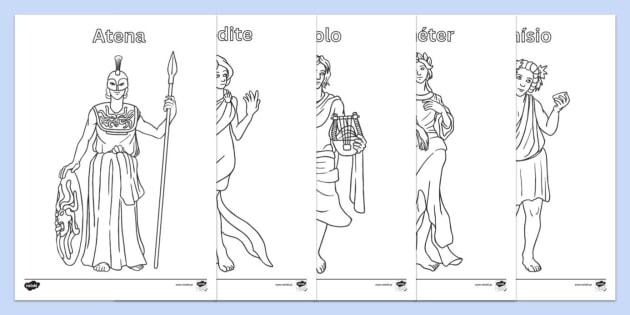 Deuses Gregos: Páginas para Colorir