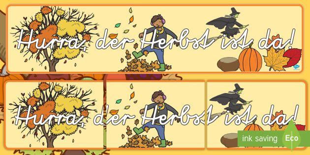 Hurra Der Herbst Ist Da Banner Fur Die Klassenraumgestaltung