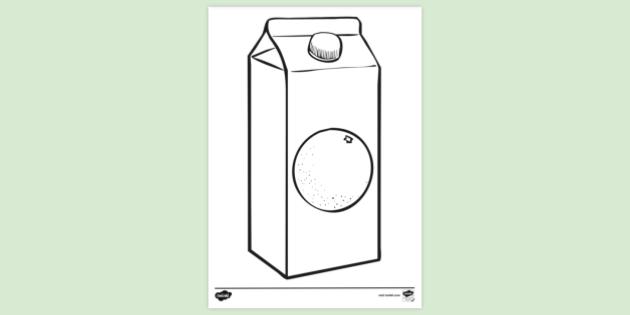 FREE! - Carton of Orange Juice Colouring | Colouring Sheets