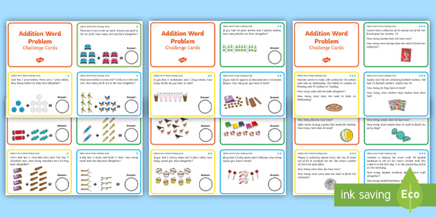 Teacher Made Math Learning Center Common Core Resource Addition Word Problems 