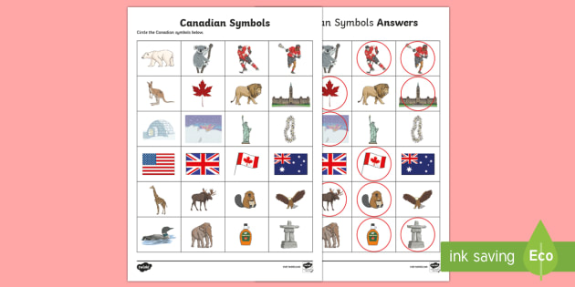 National Symbols Of Canada Circle The Symbol Worksheet