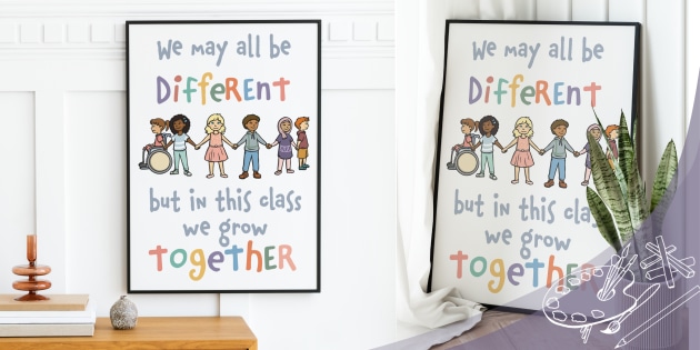 Free! - We May All Be Different Pastel Colours Inspirational Poster