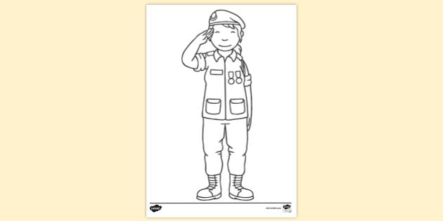 FREE! - Soldier Colouring Page for Children | Colouring Sheets