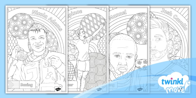 Twinkl Move PE Pride Month Sports Star Colouring Sheets