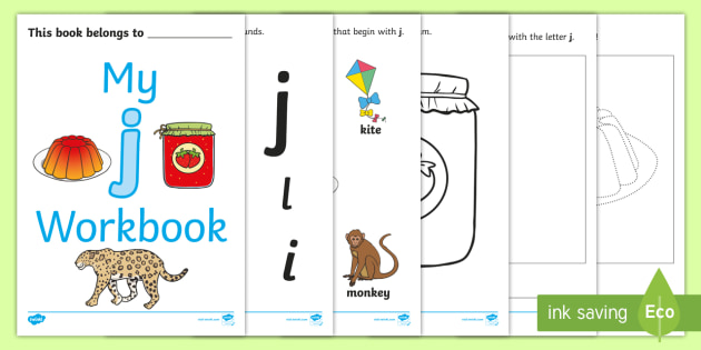 My J Workbook J Words For Kids Teacher Made