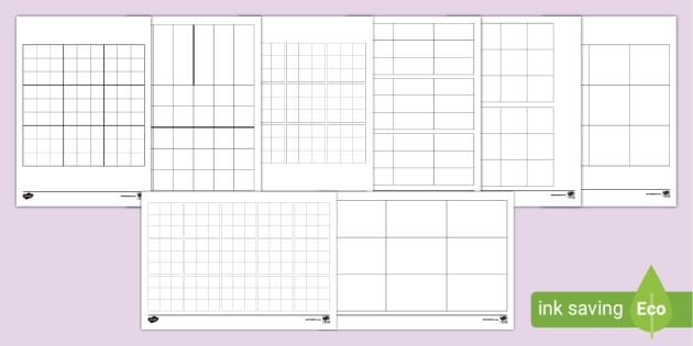 3 by 3 Grid Templates (teacher made)