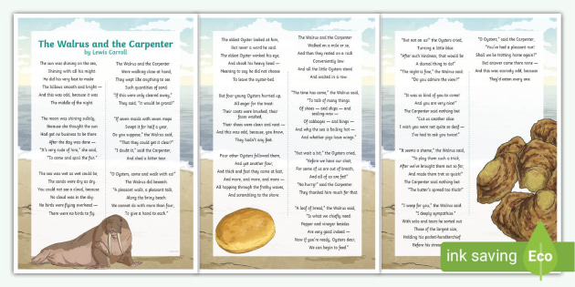 The Walrus And The Carpenter Poem Ks2 Twinkl 