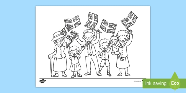 KS1 VE Day Colouring Page (teacher made)
