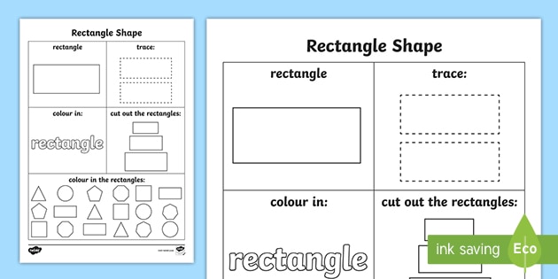 Rectangles For Kindergarten Printable Worksheets