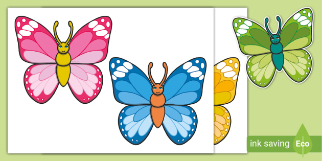 Colourful Butterfly Cut Out Templates- Primary resources
