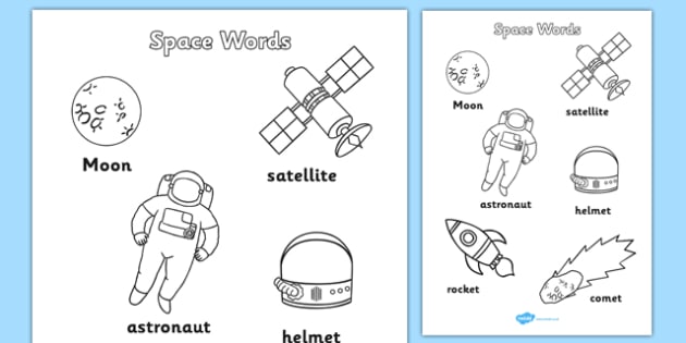 space words worksheet
