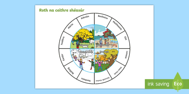 Four Seasons Wheel Visual Aid Gaeilge (teacher made)