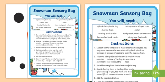 Snowman Sensory Bag