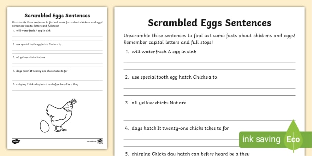 Unscramble Sentences Worksheet teacher Made Twinkl