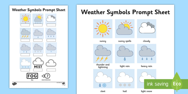 Weather Symbols Worksheet / Worksheet - weather, weather symbols, activity