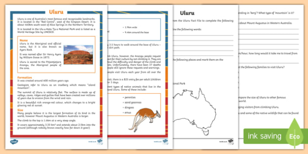 d worksheet phonics worksheet File Worksheet, Fact Uluru / Worksheet