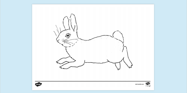 FREE! - Little Rabbit Running Colouring Sheet (Teacher-Made)