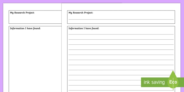 research plan worksheet