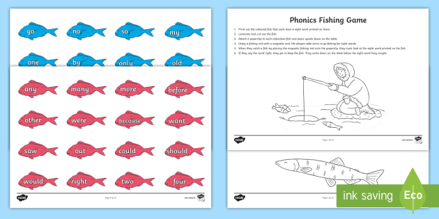 Sight Word Fishing Game & Math FREEBIES