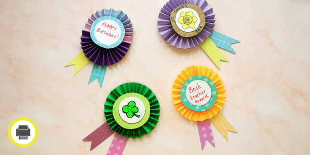 Make a Paper Rosette Badge - Paper Craft Activity - Twinkl