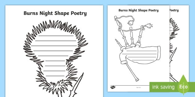 Burns Night Shape Poetry Writing Template Teacher Made