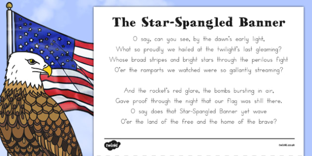 star spangled banner song lyrics kids