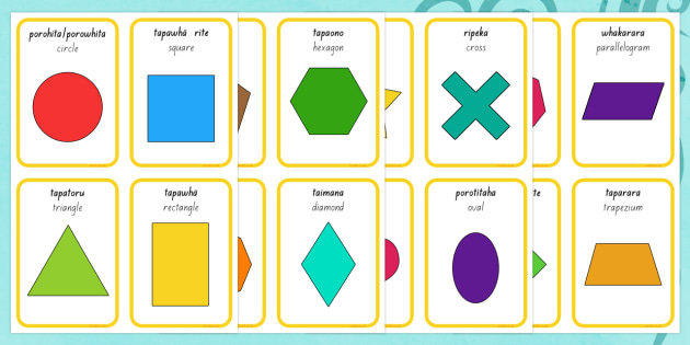 Te Reo Shape Flashcards Teacher Made