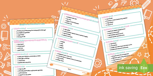 Evolution and Inheritance Quiz (Ages 7 - 11)