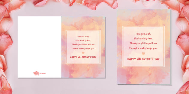 Cute Valentine's Poem Card | Twinkl Party Valentine's Day