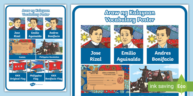 Araw Ng Kalayaan Vocabulary Poster - Elementary - Twinkl