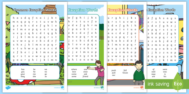 common exception words word search activity pack